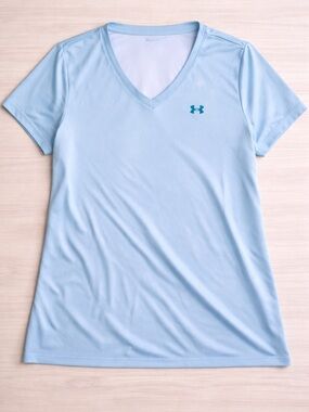 Under Armour Women's Pale Blue V-Neck Active Tee